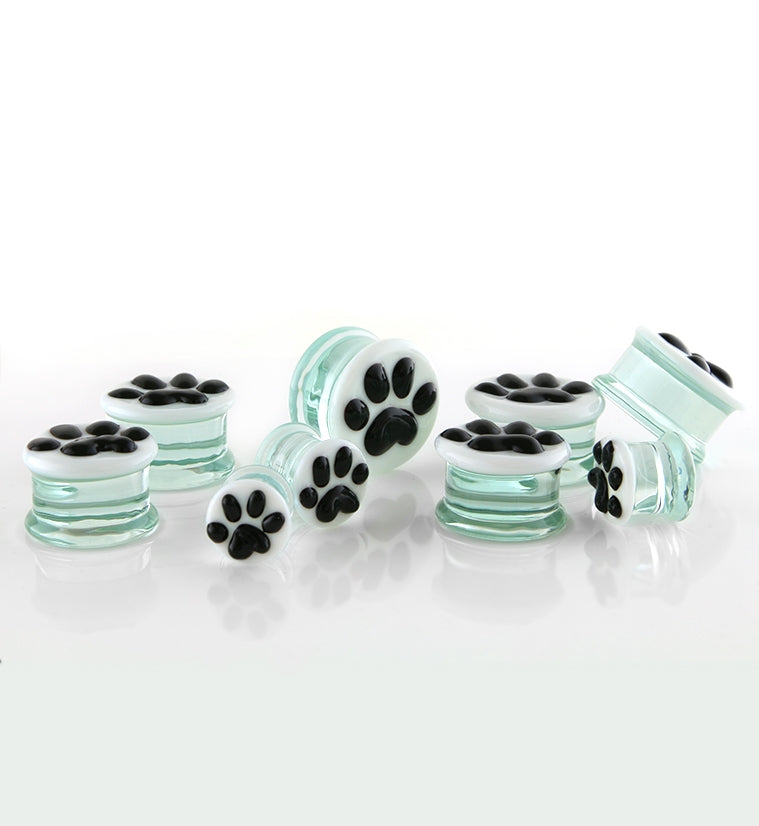 Paw Print Glass Plugs