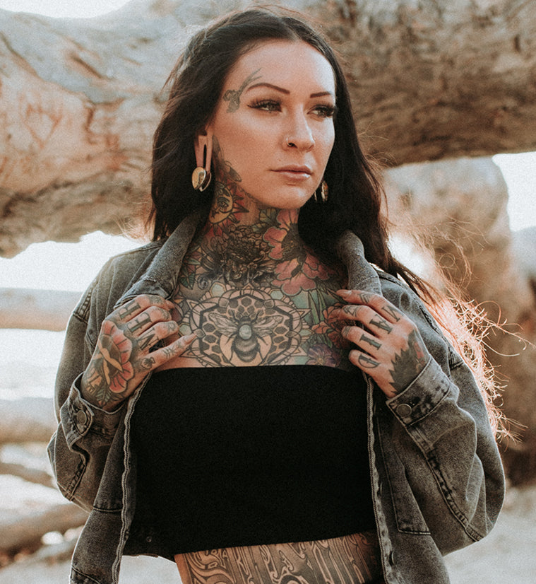 Peak Bumblebee Jasper Stone White Brass Ear Weights