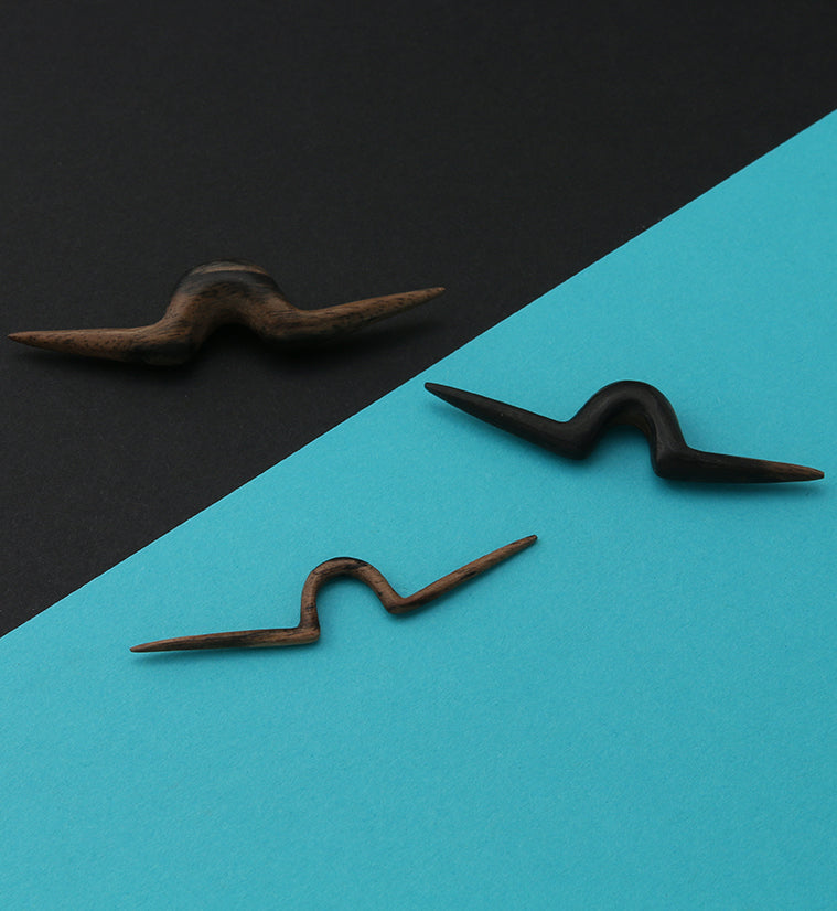 Pencil Mustache Areng Wooden Septum Bar