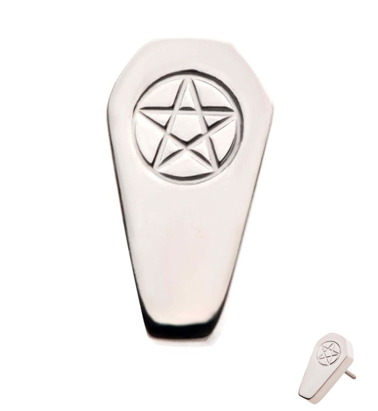 Pentagram Coffin Threadless Titanium Top