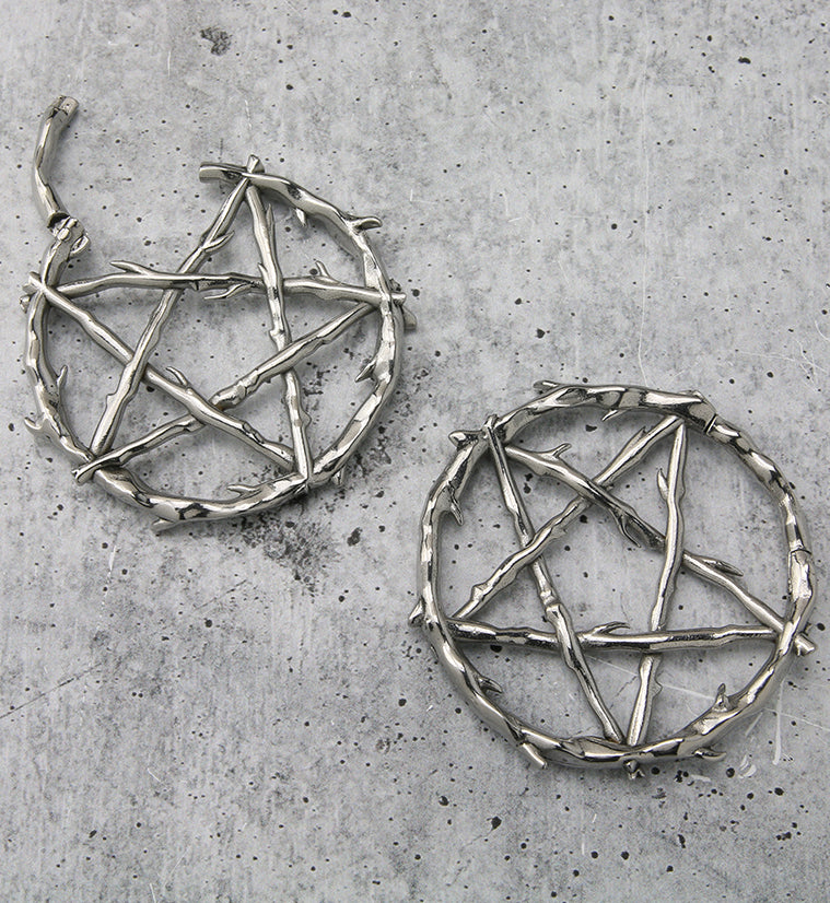 Pentagram Thorn Hinged Ear Weights