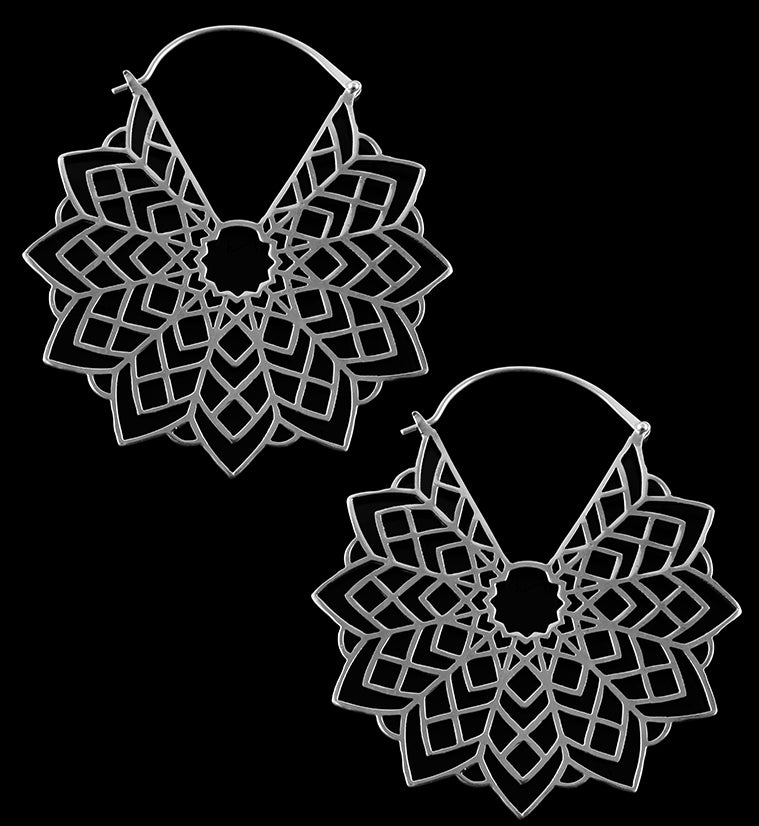 Petal White Brass Earrings / Weights