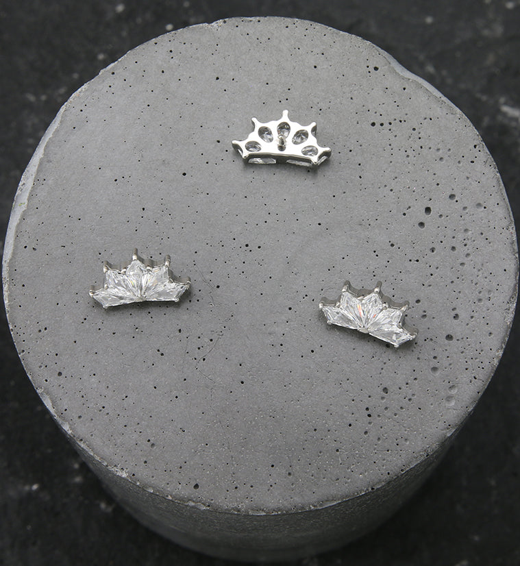 Petite Fan CZ Internally Threaded Titanium Top