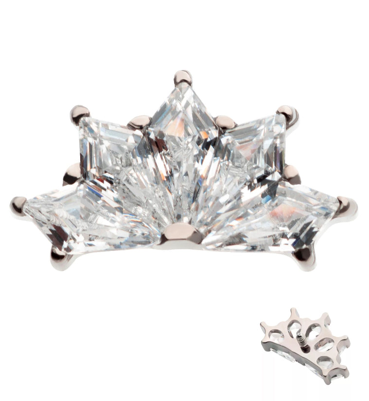 Petite Fan CZ Internally Threaded Titanium Top