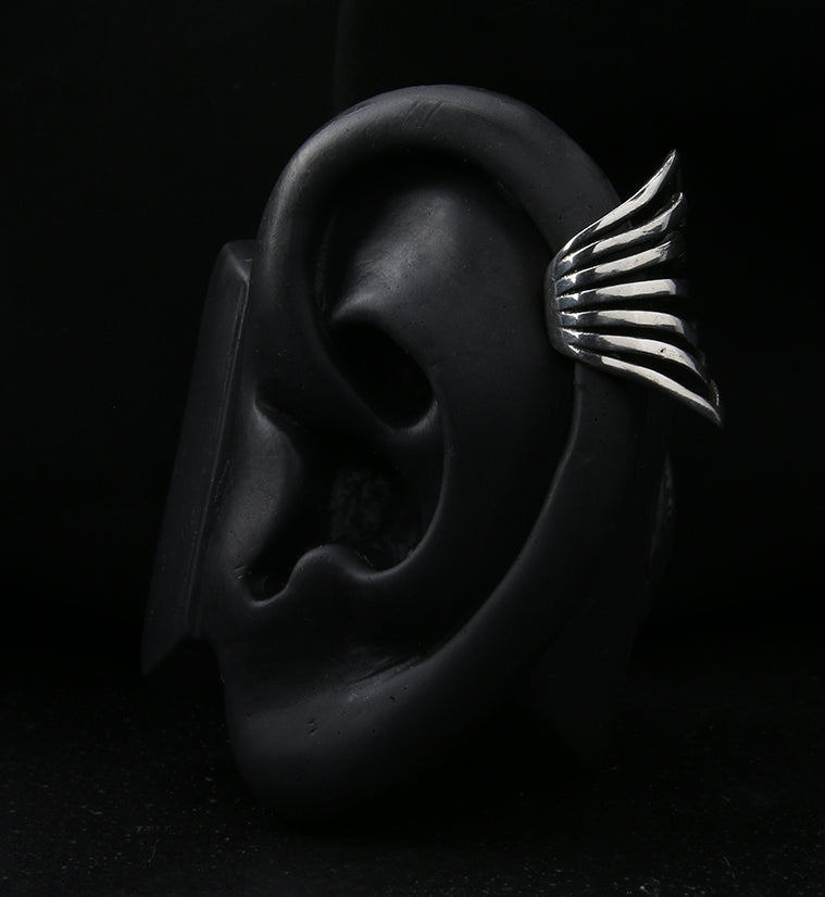 Apex White Brass Ear Cuff