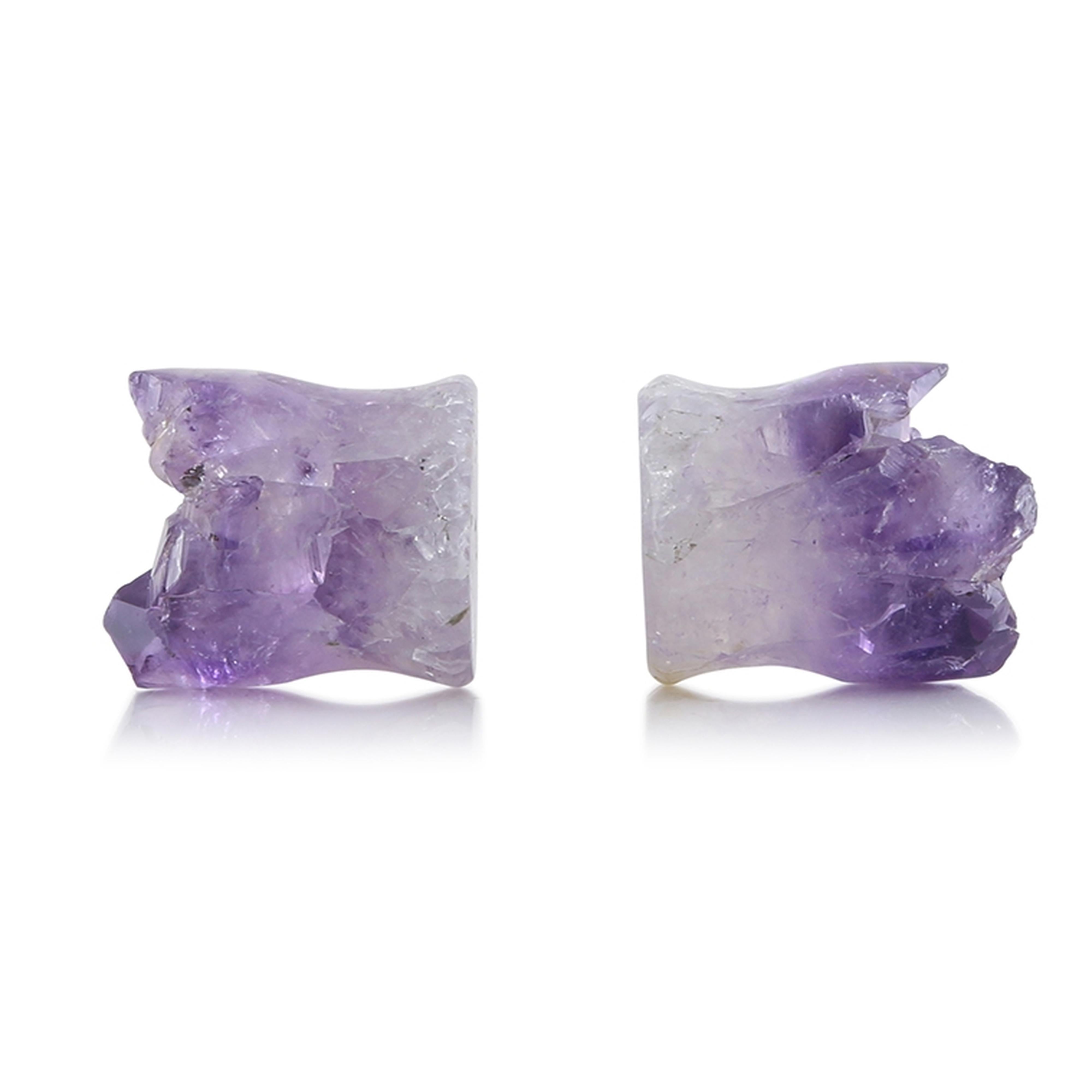 Raw Amethyst Plugs 17mm Version 6