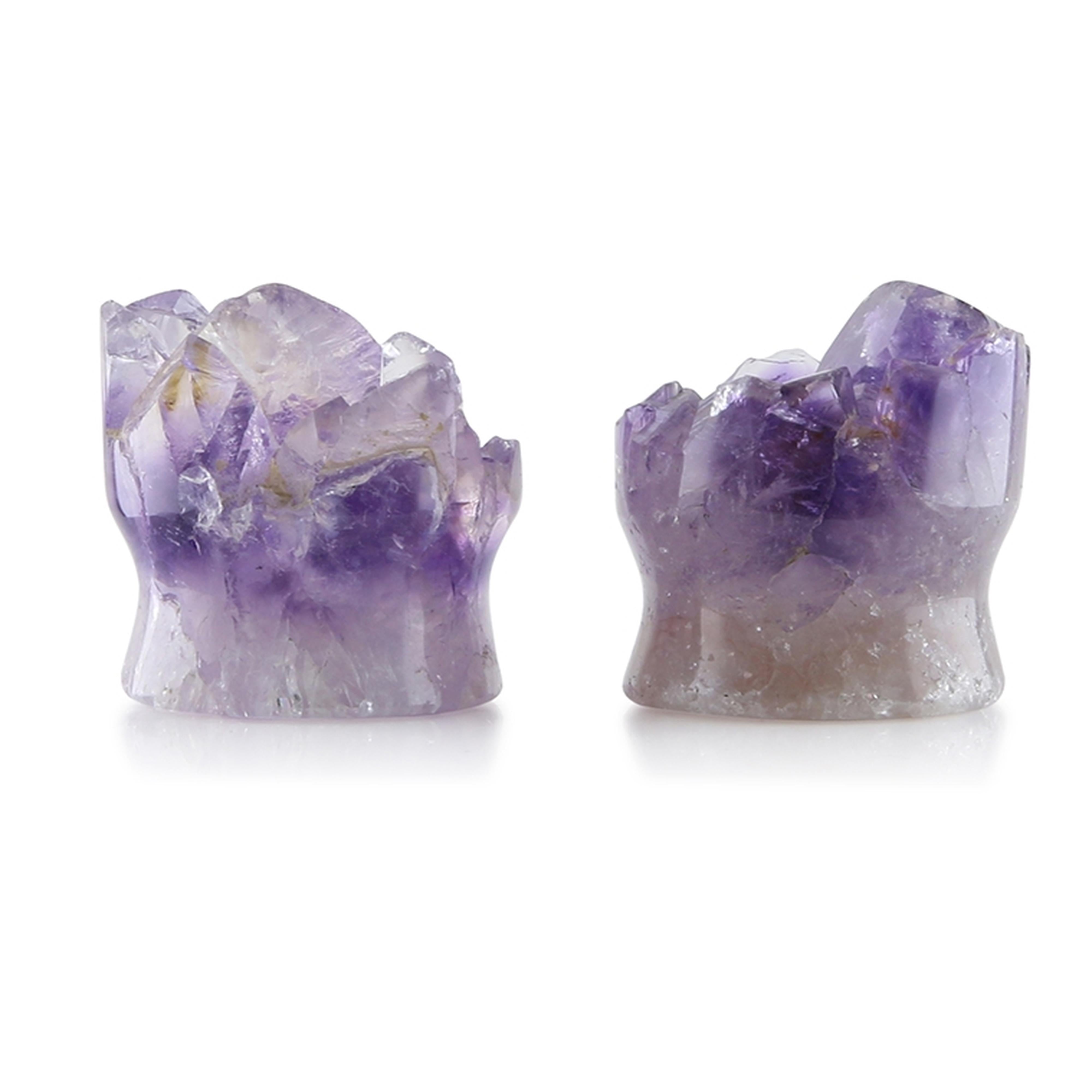 Raw Amethyst Plugs 3/4" (19mm) Version 4