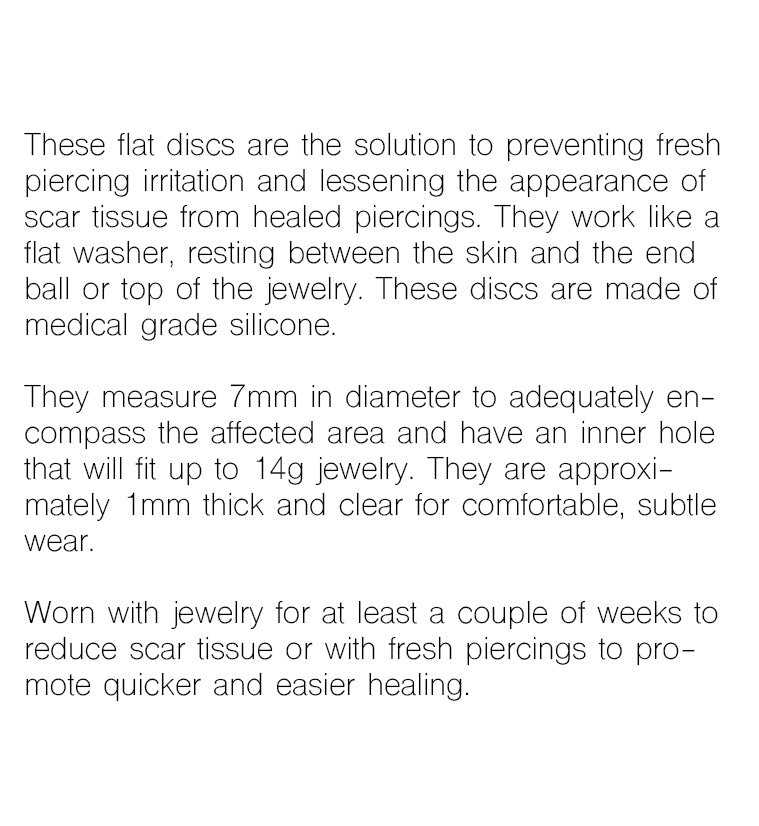 Silicone Flat Disc - Piercing Irritation Preventing