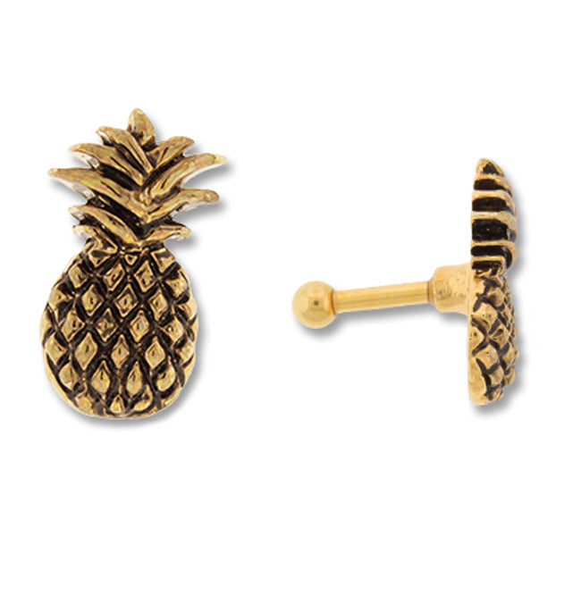 Gold Pineapple Tragus / Cartilage Barbell