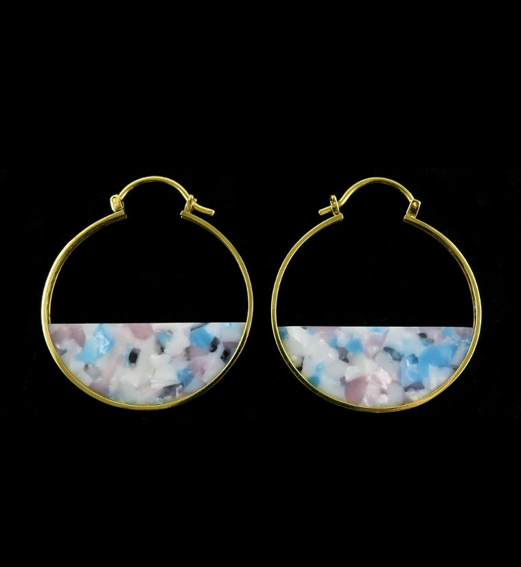 14G Half Moon Pink & Blue Fructose Acetate Disk Hangers