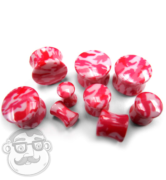 Pink Camouflage Ear Gauges