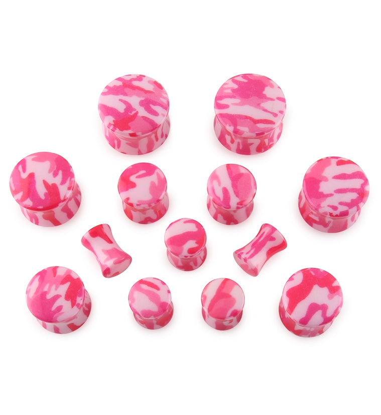 Pink Camouflage Ear Gauges