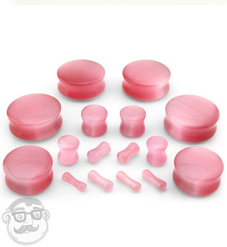 Pink Cat's Eye Glass Plugs