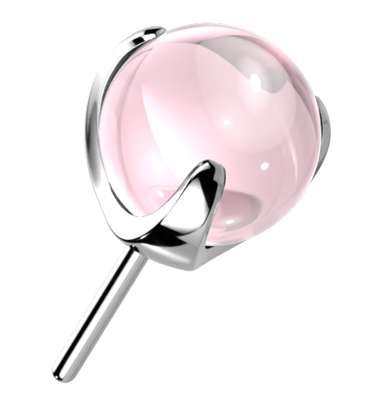 Pink Glass Claw Titanium Threadless Top