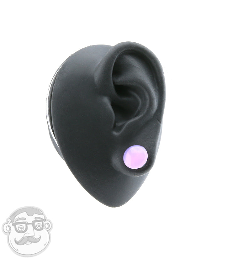 Pink Color Front Single Flare Glass Plugs