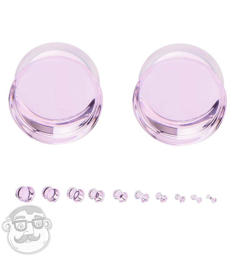 Pink Glass Single Flare Plugs