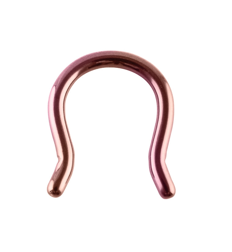 Pink ASTM F136 Titanium Omega Septum Ring