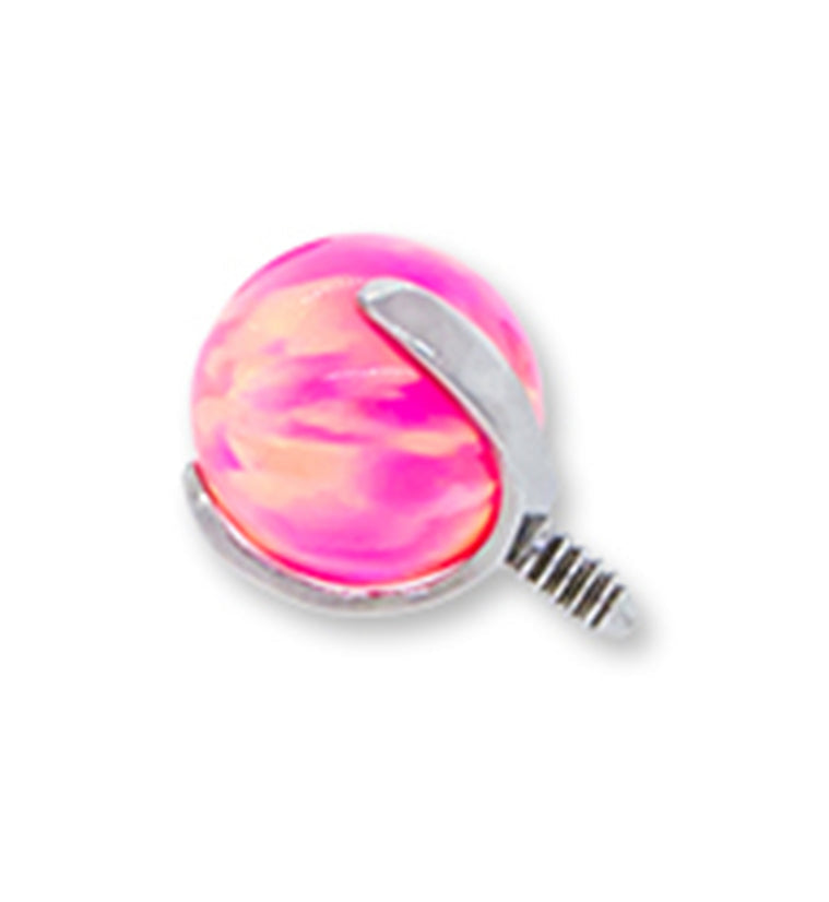 Pink Opal Titanium Threaded End