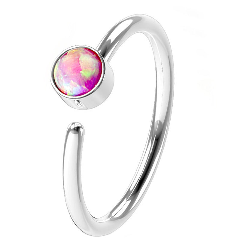 20G Pink Opalite Top Hoop Ring
