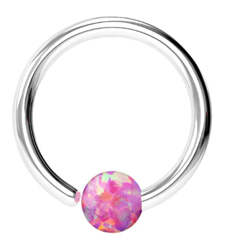 Pink Opalite Fixed Captive Ring