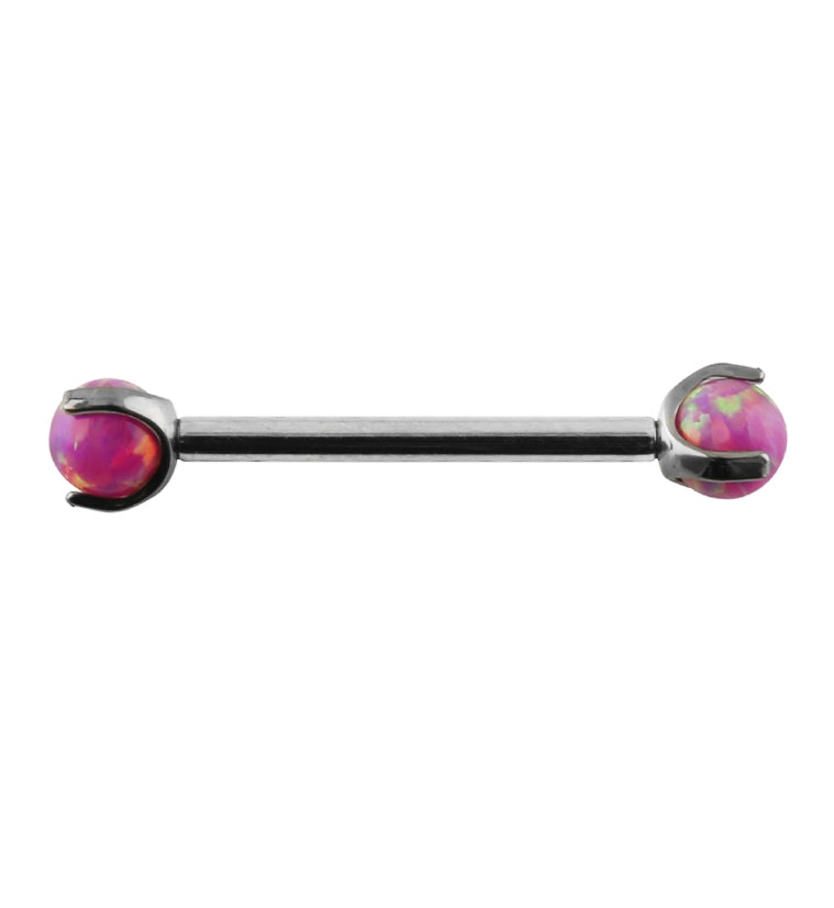 Pink Opalite Claw Titanium Barbell
