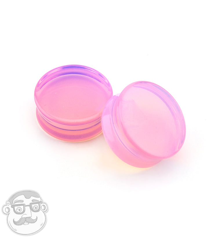 Pink Opalite Glass Plugs