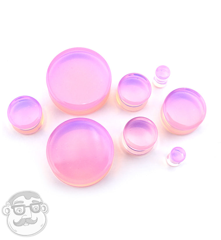 Pink Opalite Glass Plugs