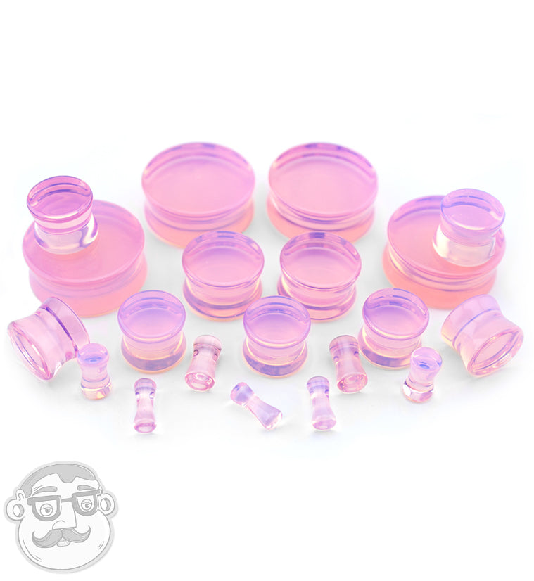 Pink Opalite Glass Plugs