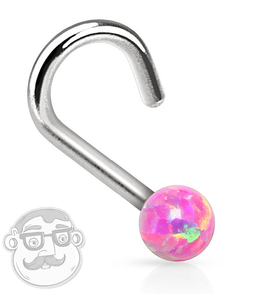 20G - 18G Pink Opalite Nose Screw Ring
