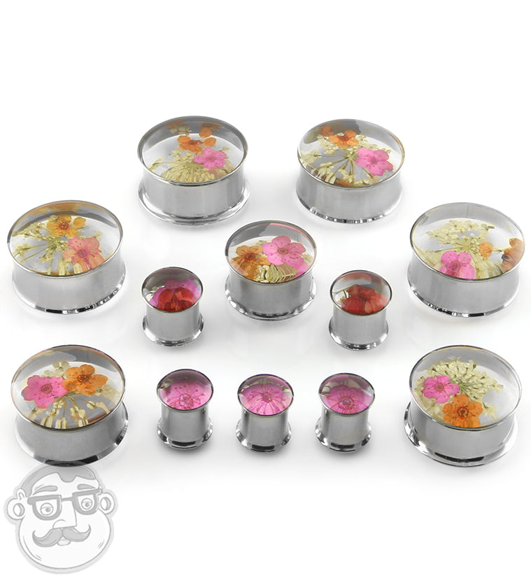 Pink Flower Plugs / Gauges