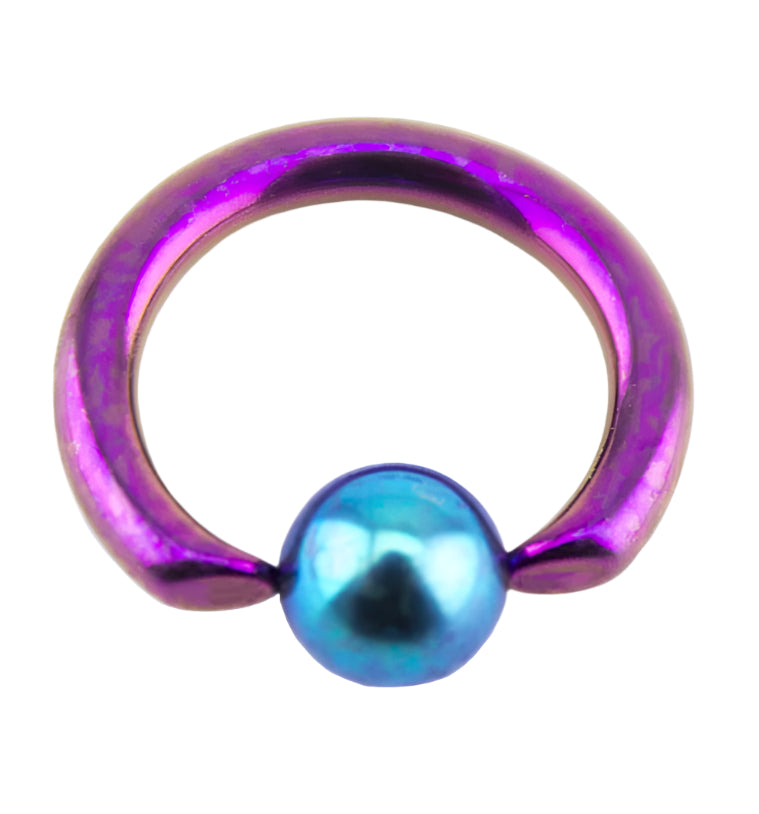 14G Pink & Teal Niobium Captive Ring