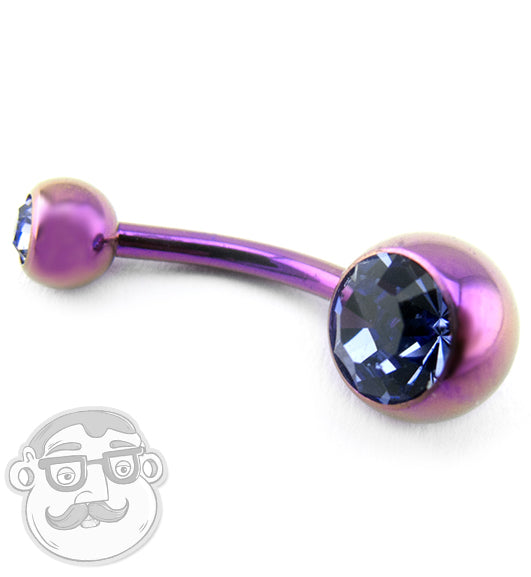 Blurple Titanium Belly Button Ring