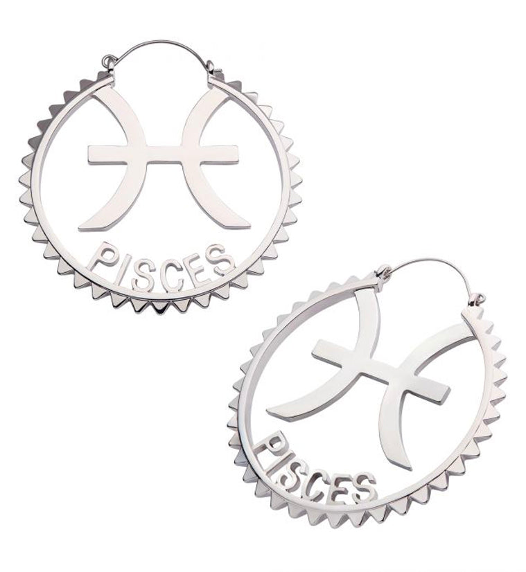 Pisces Sign Plug Hoops