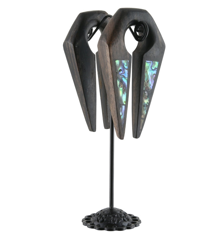Plunge Areng Wooden Hangers With Abalone Inlay