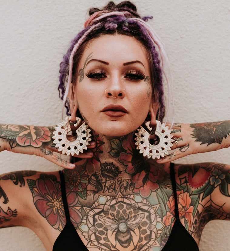 Pompon Tamarind Wooden Ear Weights