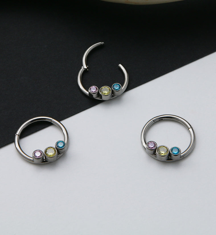 Pride Titanium Hinged Segment Ring Version 2