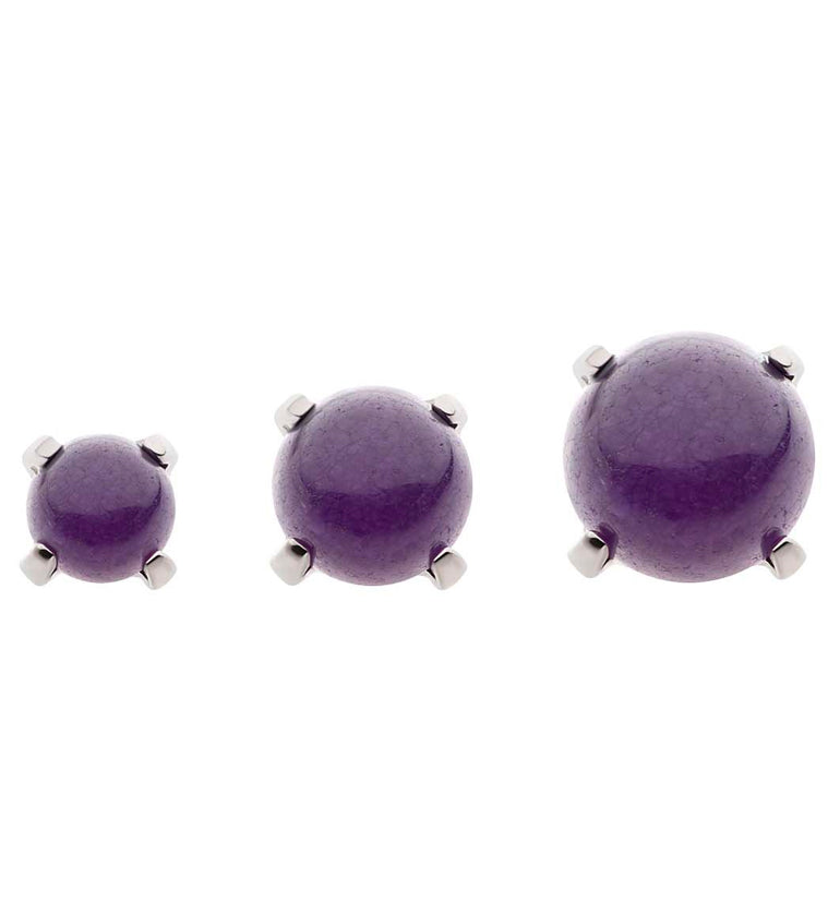 Prong Amethyst Stone Titanium Internally Threaded Top
