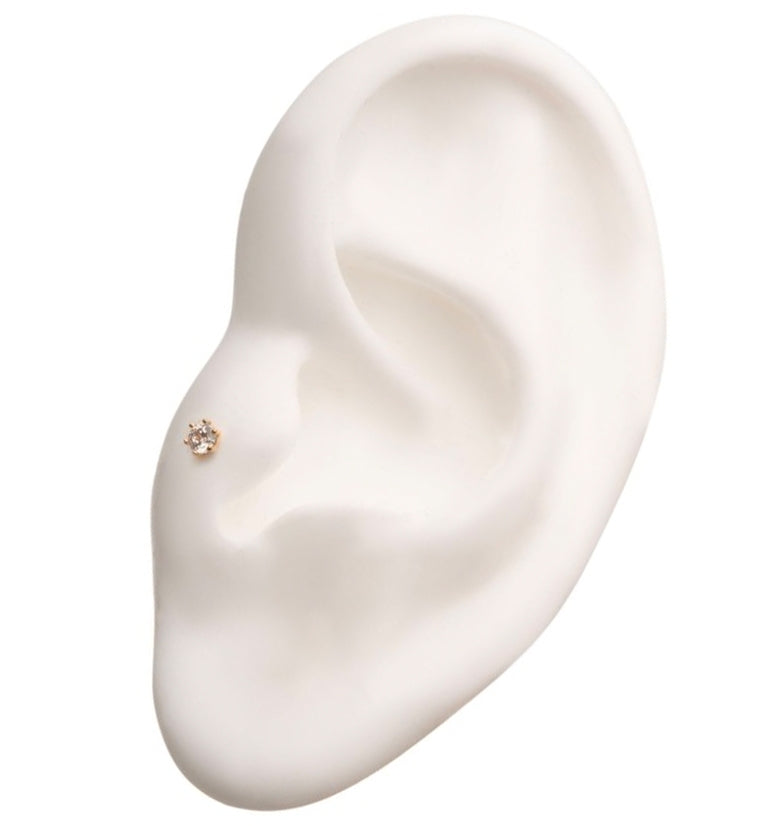 14kt Prong CZ Threadless Top