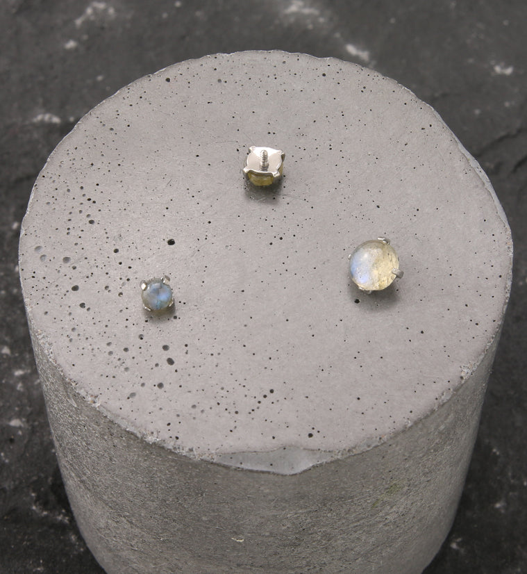 Prong Labradorite Stone Titanium Internally Threaded Top