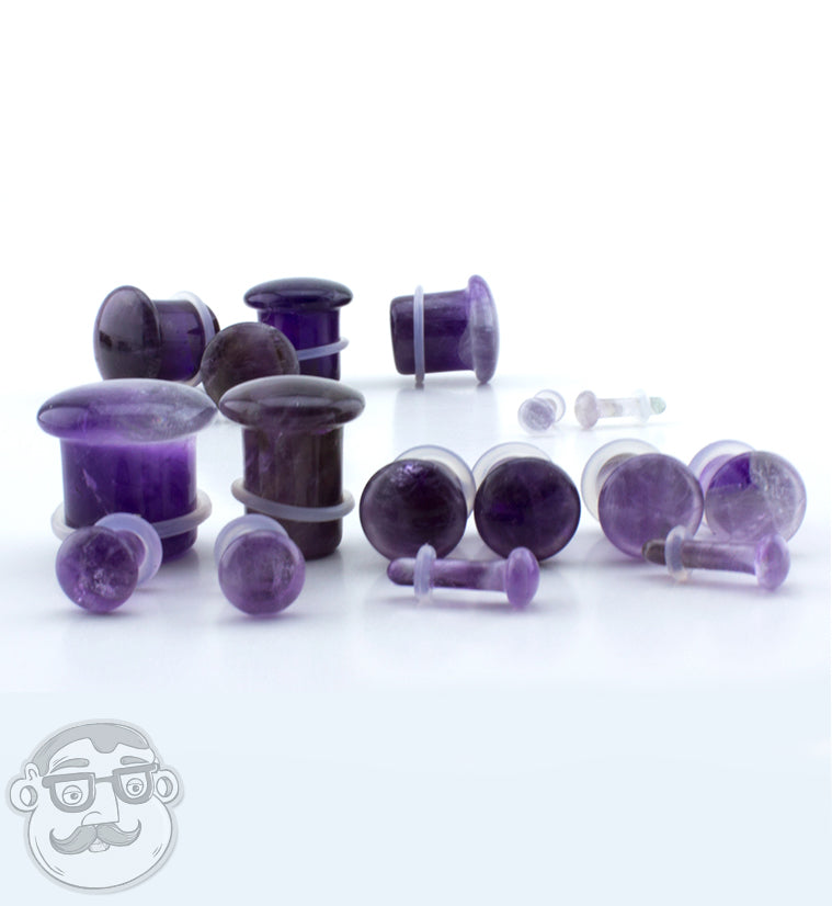 Purple Amethyst Single Flare Stone Plugs