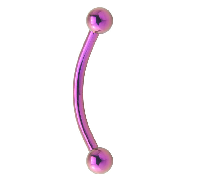 Purple Titanium Internally Threaded Curved Barbell