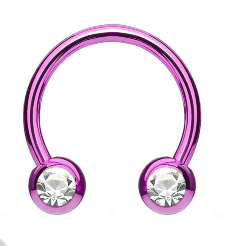 PVD Purple CZ Circular Barbell