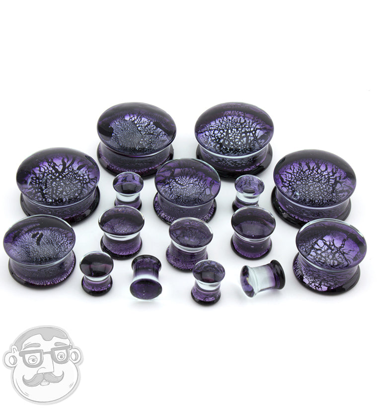 Purple Dichroic Glass Plugs