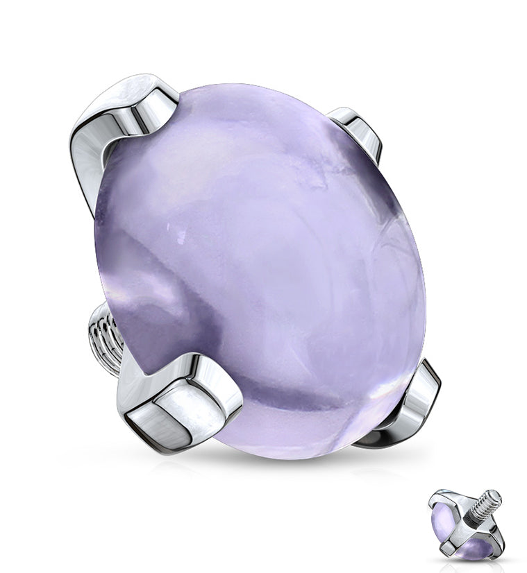 14G Purple Glass Threaded End