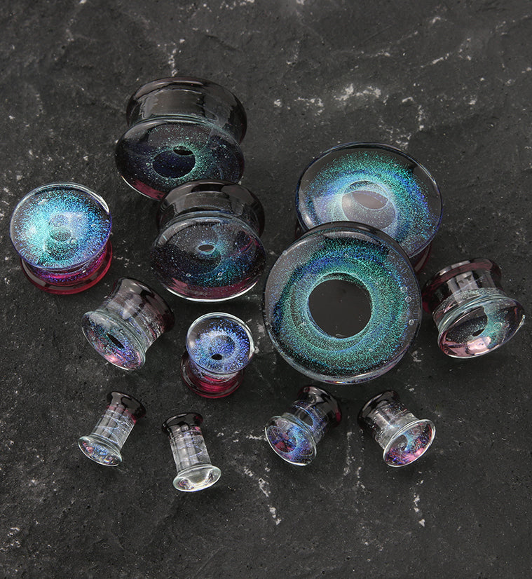 Purple Interstellar Glass Double Flare Plugs