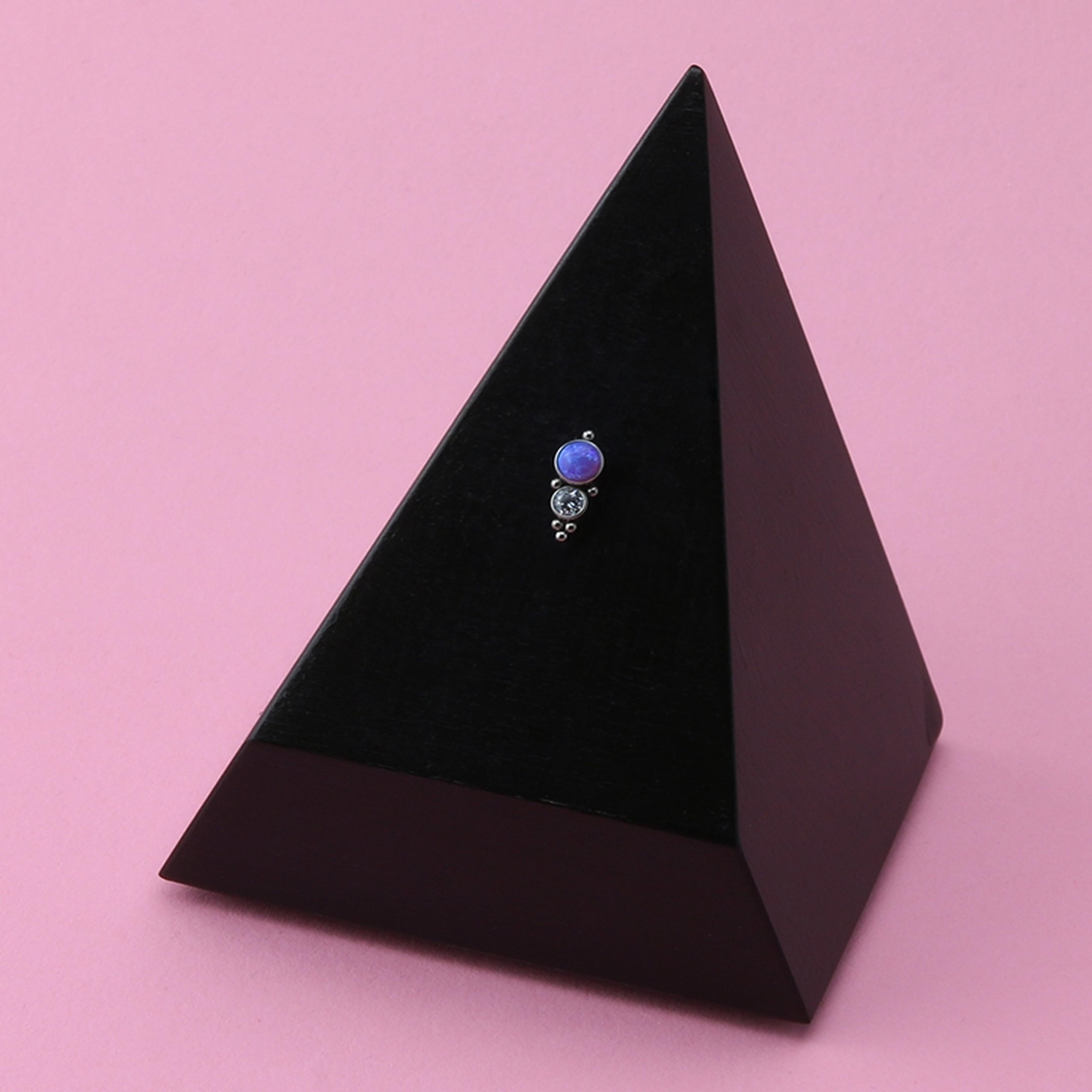 50/50 Purple Opalite & CZ Titanium Threadless Top