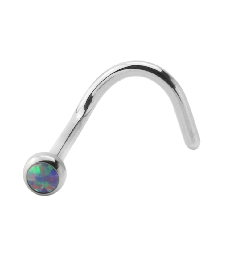 Purple Opalite Titanium Nose Screw Ring