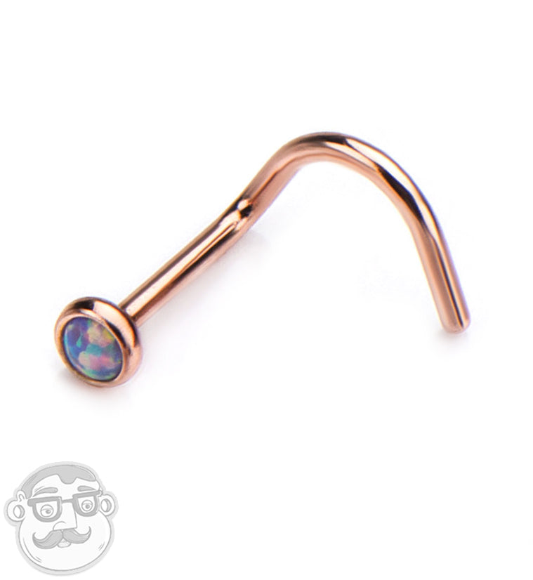 20G PurpleOpalite Rose Gold PVD Nosescrew