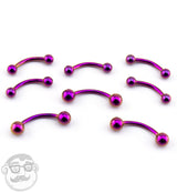 Purple PVD Plated Curved Barbell