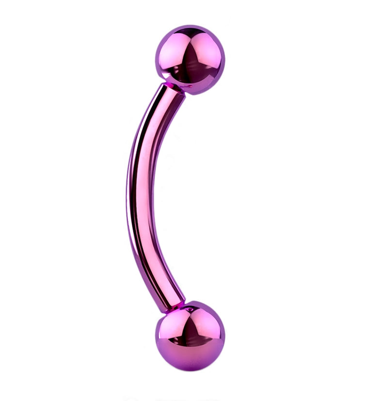 Purple PVD Titanium Curved Barbell